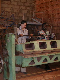 Stéphanie & Laurent with the folding machine of the CEAS