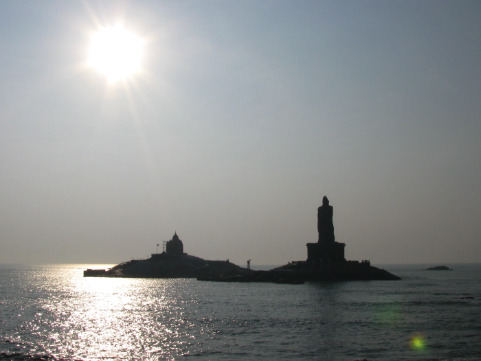 Islands of Cape Comorin at sunrise