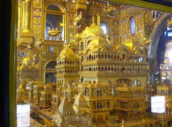 Gold maquette inside the temple