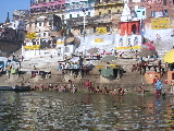 Indians bathing in the Ganga