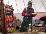 Inside a restaurant-tent