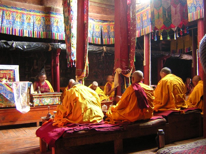 Monks in the prayer room