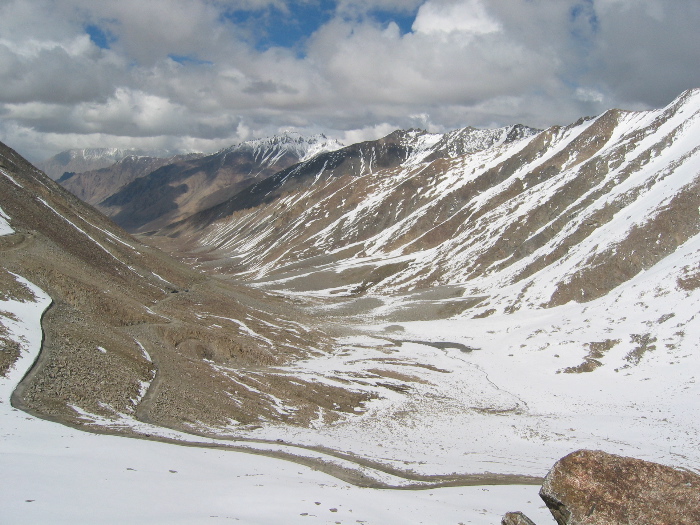 Road going down the pass