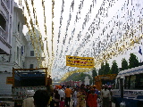 A street decorated for the Diwali festival