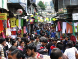 Shopping street on Saturday