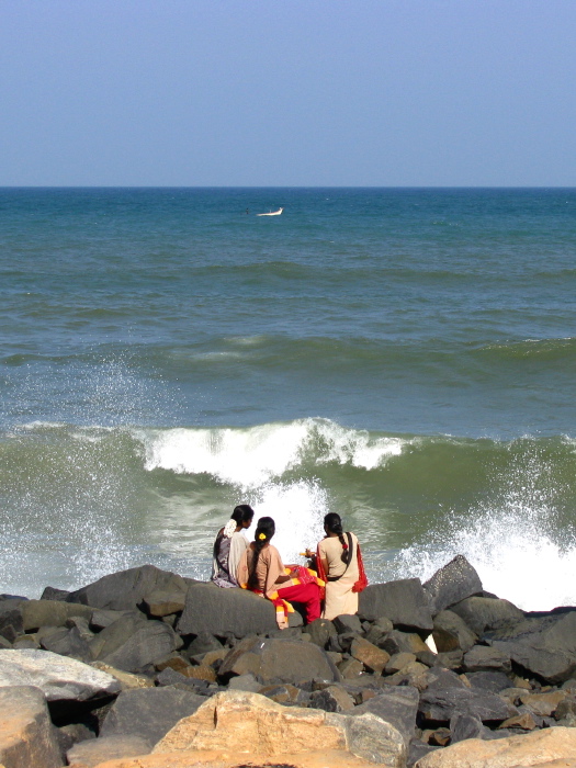 Indian girls at the seaside