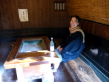 Megumi having a foot bath