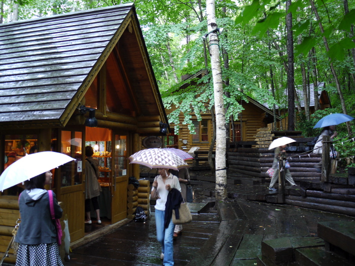 Boutiques en bois à Furano