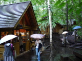 Wooden shops in Furano