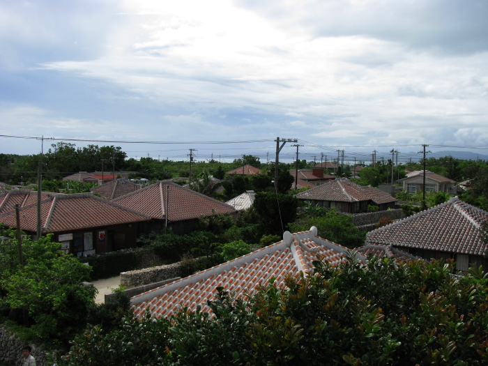 Vue sur les toits du village