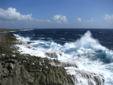 Coast jagged by waves