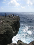 Visitors on a rock