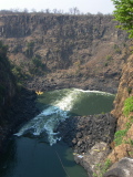 Rafts at the river bank