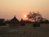 Village at sunset