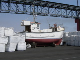 Small ship on the wharf