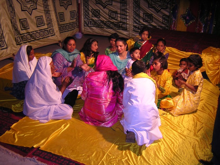 First day: women singing while waiting the bride