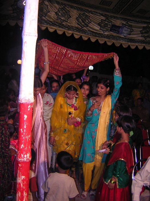 The bride arriving