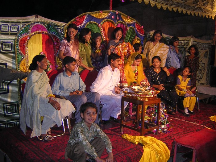 The bride with relatives